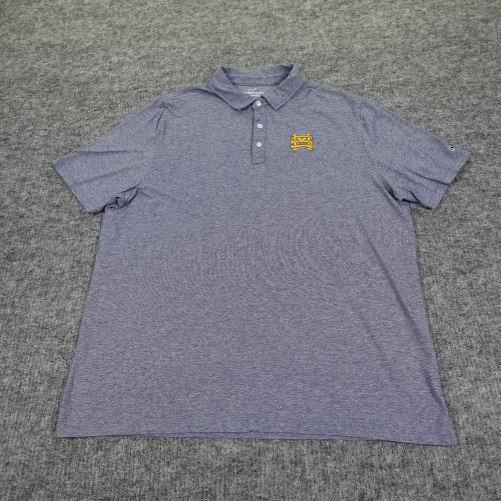 Vineyard Vines Edgartown Polo Mens Extra Large Blue Pima Cotton‎ Blend Stretch